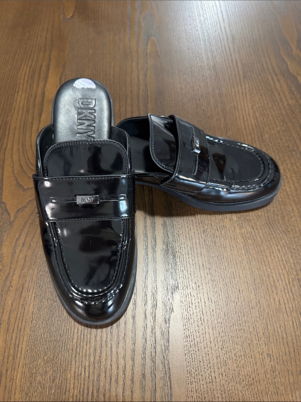 DKNY Black Patent Leather mule